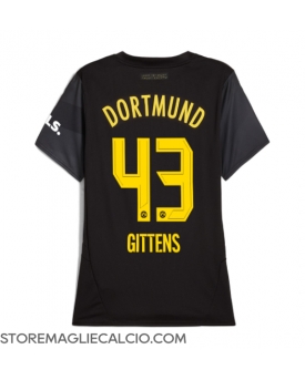 Borussia Dortmund Jamie Bynoe-Gittens #43 Maglia Gara Trasferta Repliche 2024-25 Donna Maniche Corte Borussia Dortmund Jamie Bynoe-Gittens #43 Maglia Gara Trasferta Repliche 2024-25 Donna Maniche Corte